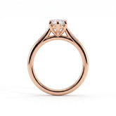 Marquise lab-grown diamond solitaire engagement ring in 14K (585) rose gold, side profile 