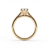 Marquise lab-grown diamond solitaire engagement ring in 18K (750) yellow gold, side profile 