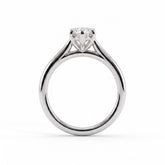 Marquise lab-grown diamond solitaire engagement ring in 18K (750) white gold, side profile 