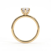 Marquise lab-grown diamond solitaire engagement ring in 18K (750) yellow gold, side profile 
