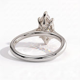 Marquise lab-grown diamond solitaire engagement ring in 950 platinum, on white background 