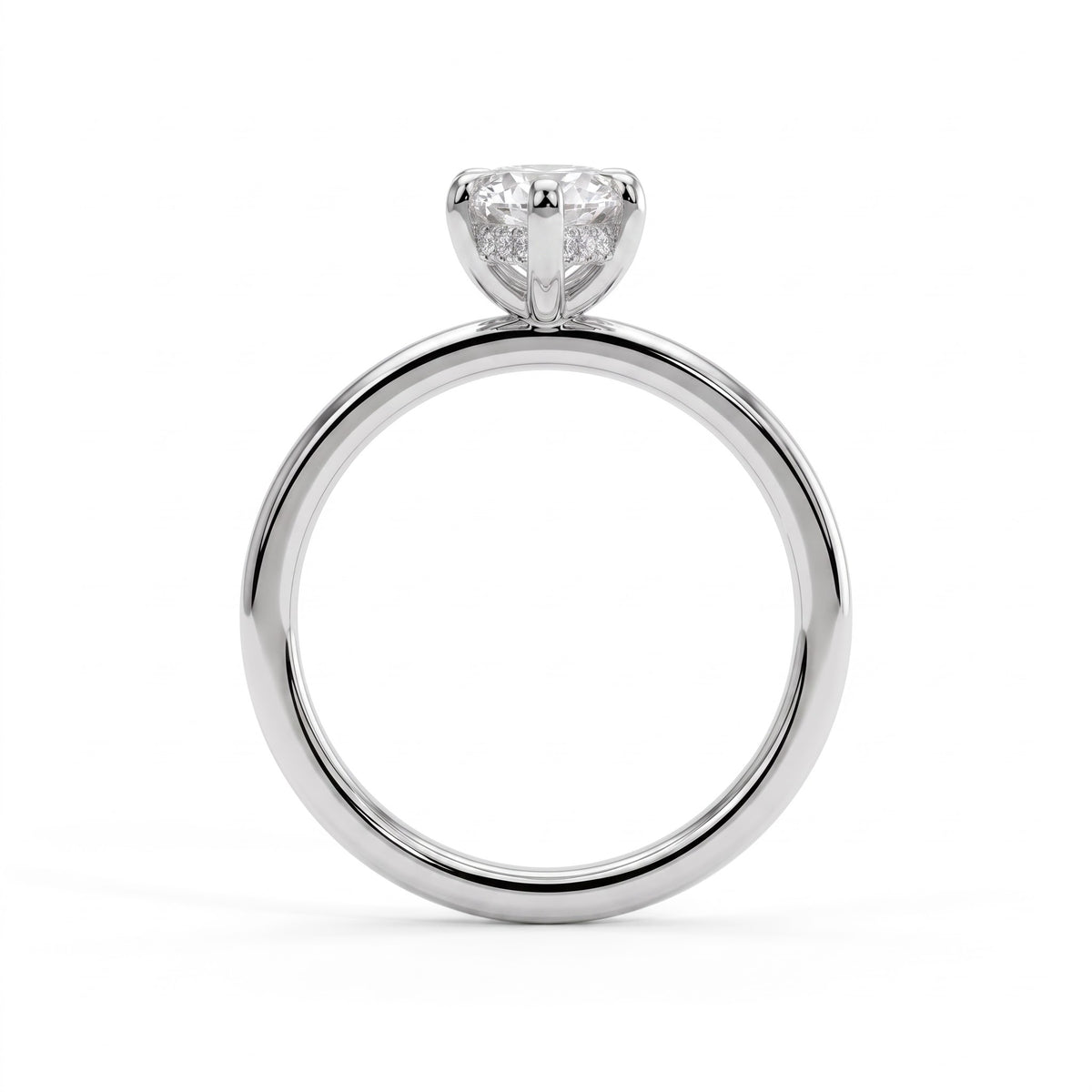 Marquise lab-grown diamond solitaire engagement ring in 950 platinum, side profile 