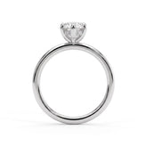 Marquise lab-grown diamond solitaire engagement ring in 950 platinum, side profile 