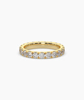 Nici round lab-grown diamond eternity ring 3.2 mm in 585 yellow gold, front view 