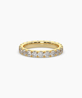 Nici round lab-grown diamond eternity ring 3.2 mm in 750 yellow gold, front view 