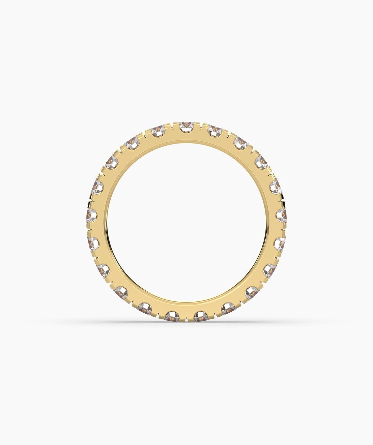 Nici round lab-grown diamond eternity ring 3.2 mm in 585 yellow gold, top view 