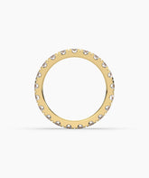 Nici round lab-grown diamond eternity ring 3.2 mm in 585 yellow gold, top view 