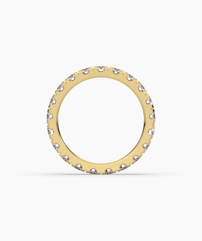 Nici round lab-grown diamond eternity ring 3.2 mm in 585 yellow gold, top view 