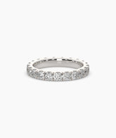 Nici round lab-grown diamond eternity ring 3.2 mm in 585 white gold, front view 