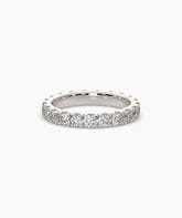 Nici round lab-grown diamond eternity ring 3.2 mm in 750 white gold, front view 