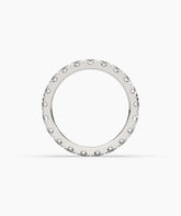 Nici round lab-grown diamond eternity ring 3.2 mm in 585 white gold, top view 