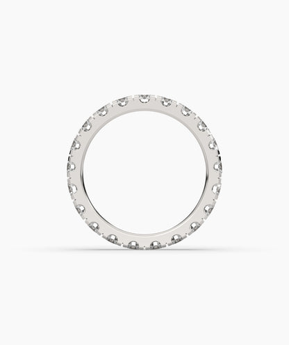 Nici round lab-grown diamond eternity ring 3.2 mm in 585 white gold, top view 
