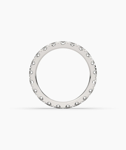 Nici round lab-grown diamond eternity ring 3.2 mm in 750 white gold, top view 