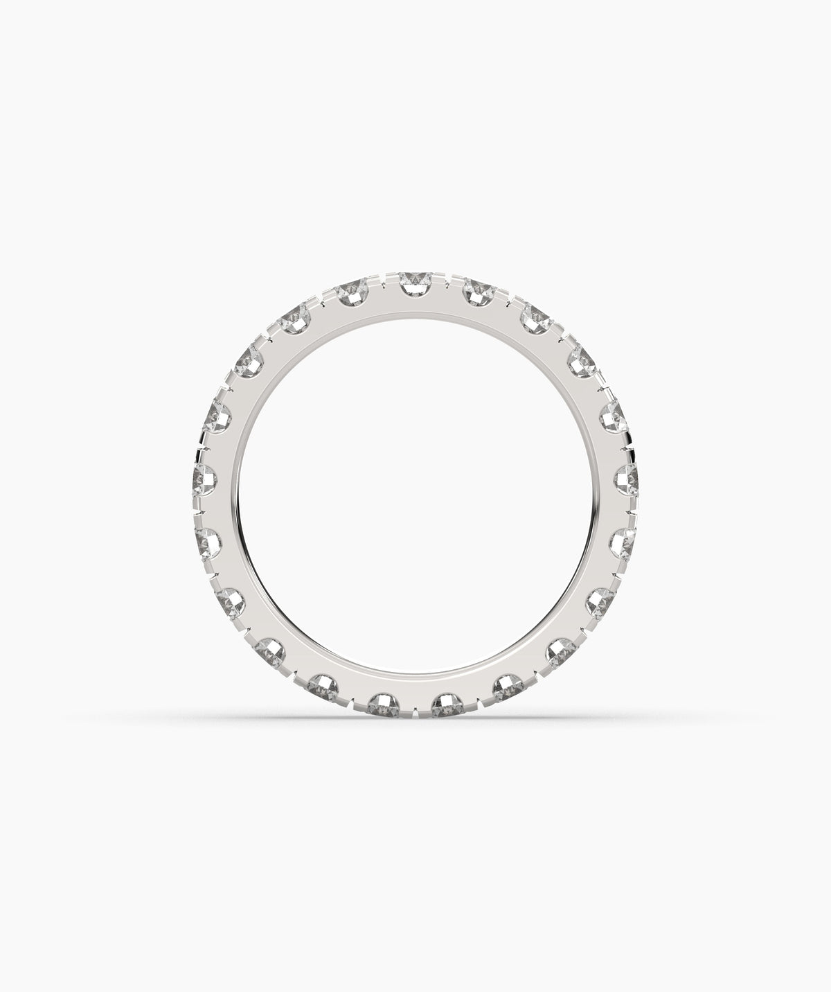 Nici round lab-grown diamond eternity ring 3.2 mm in 950 platinum, top view 