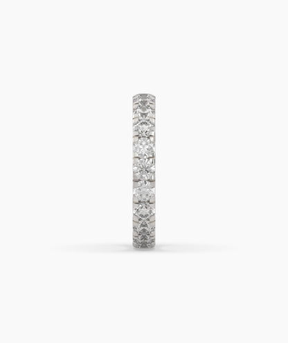 Nici round lab-grown diamond eternity ring 3.2 mm in 585 white gold, side profile view 