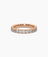 Nici round lab-grown diamond eternity ring 3.2 mm in 585 rose gold, front view 