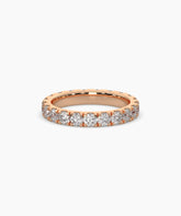Nici round lab-grown diamond eternity ring 3.2 mm in 750 rose gold, front view 