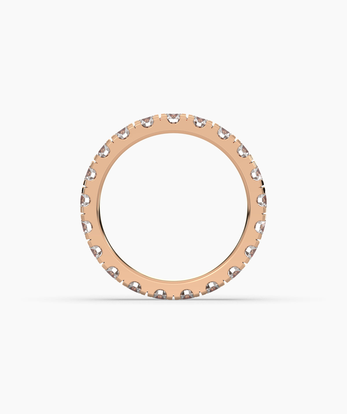 Nici round lab-grown diamond eternity ring 3.2 mm in 585 rose gold, top view 