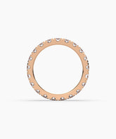 Nici round lab-grown diamond eternity ring 3.2 mm in 585 rose gold, top view 
