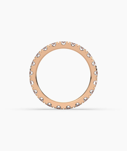 Nici round lab-grown diamond eternity ring 3.2 mm in 585 rose gold, top view 