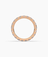 Nici round lab-grown diamond eternity ring 3.2 mm in 750 rose gold, top view 