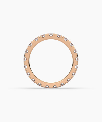 Nici round lab-grown diamond eternity ring 3.2 mm in 750 rose gold, top view 