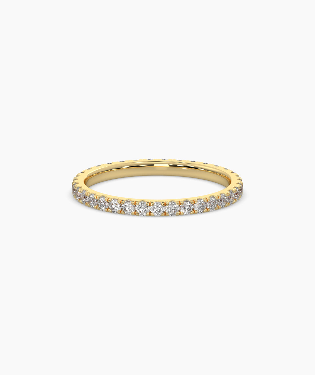 Elisa round lab-grown diamond eternity ring 1.8 mm in 585 yellow gold, front view 