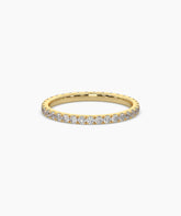 Elisa round lab-grown diamond eternity ring 1.8 mm in 750 yellow gold, front view 