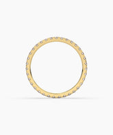 Elisa round lab-grown diamond eternity ring 1.8 mm in 585 yellow gold, top view 