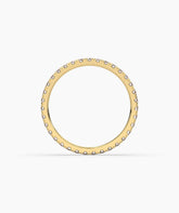 Elisa round lab-grown diamond eternity ring 1.8 mm in 750 yellow gold, top view 