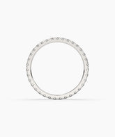 Elisa round lab-grown diamond eternity ring 1.8 mm in 585 white gold, top view 