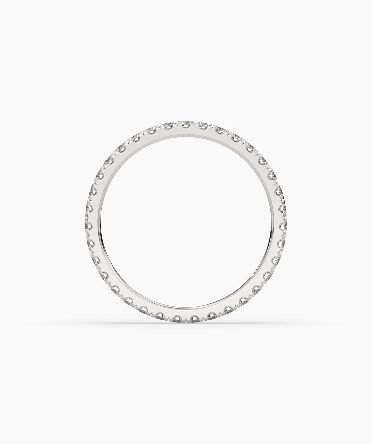 Elisa round lab-grown diamond eternity ring 1.8 mm in 585 white gold, top view 
