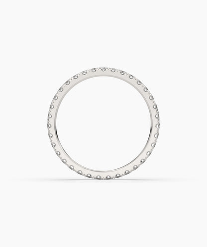Elisa round lab-grown diamond eternity ring 1.8 mm in 585 white gold, top view 