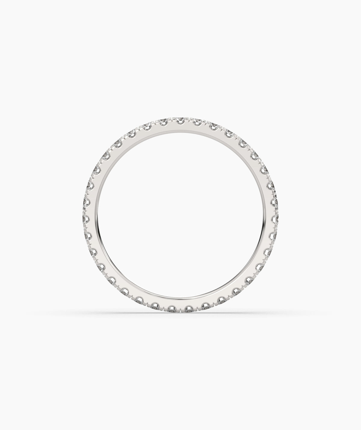 Elisa round lab-grown diamond eternity ring 1.8 mm in 950 platinum, top view 