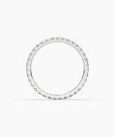 Elisa round lab-grown diamond eternity ring 1.8 mm in 750 white gold, top view 