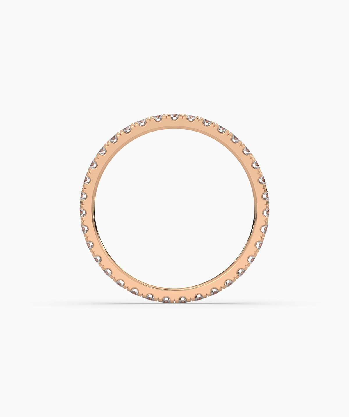 Elisa round lab-grown diamond eternity ring 1.8 mm in 750 rose gold, top view 