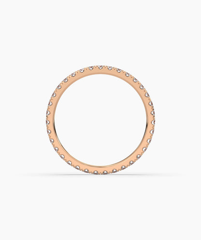 Elisa round lab-grown diamond eternity ring 1.8 mm in 750 rose gold, top view 