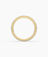 Aurora round lab-grown diamond eternity ring 2.5 mm in 585 yellow gold, top view 
