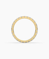 Aurora round lab-grown diamond eternity ring 2.5 mm in 750 yellow gold, top view 