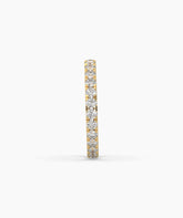 Aurora round lab-grown diamond eternity ring 2.5 mm in 585 yellow gold, side profile view 
