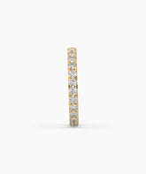Aurora round lab-grown diamond eternity ring 2.5 mm in 750 yellow gold, side profile view 