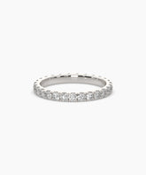 Aurora round lab-grown diamond eternity ring 2.5 mm in 585 white gold, front view 