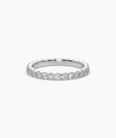 Aurora round lab-grown diamond eternity ring 2.5 mm in 950 platinum, front view 