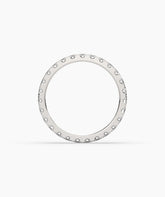 Aurora round lab-grown diamond eternity ring 2.5 mm in 585 white gold, top view 