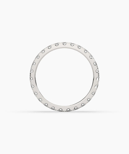 Aurora round lab-grown diamond eternity ring 2.5 mm in 585 white gold, top view 