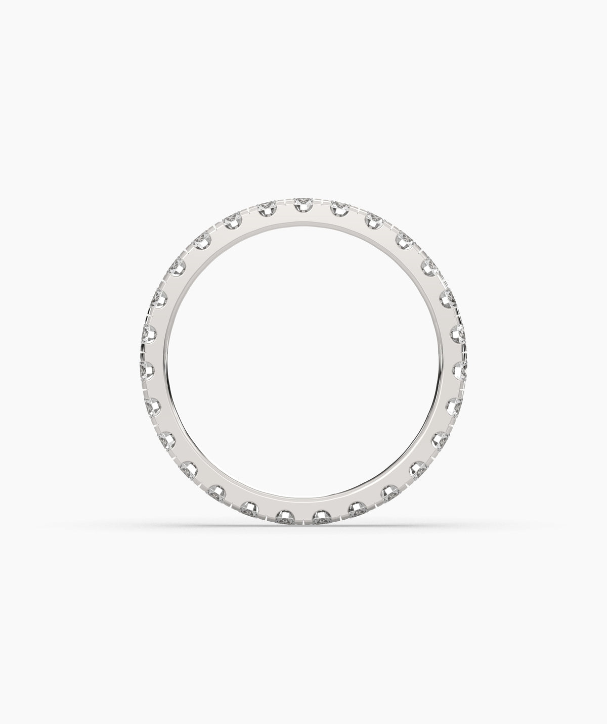 Aurora round lab-grown diamond eternity ring 2.5 mm in 950 platinum, top view 