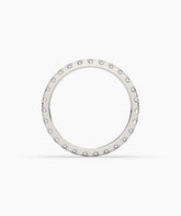 Aurora round lab-grown diamond eternity ring 2.5 mm in 950 platinum, top view 