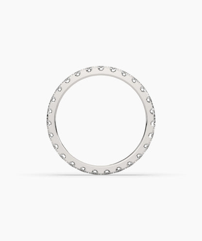 Aurora round lab-grown diamond eternity ring 2.5 mm in 950 platinum, top view 
