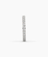 Aurora round lab-grown diamond eternity ring 2.5 mm in 585 white gold, side profile view 