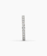 Aurora round lab-grown diamond eternity ring 2.5 mm in 750 white gold, side profile view 